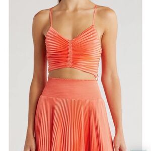 NWT ALC Pleated Coral Crop Camisole Top size 2
